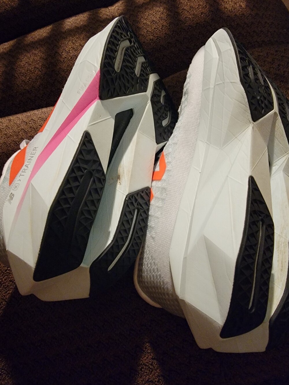 New Balance SC TRAINER Women's Light Blue Running Shoes - Pink-Orange Logo - Picture 11 of 16